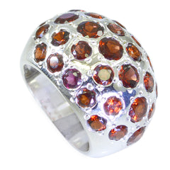 Garnet multiple Italian Sterling Silver Red Gems Chunky Signet Ring Jewellery