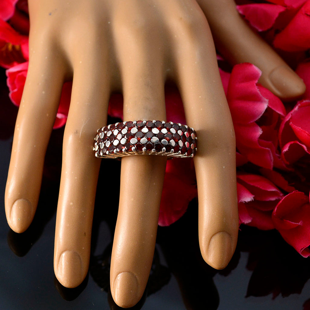 Garnet multiple Italian 925 Silver Red Gemstone Statement Victorian Ring Jewelry