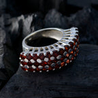 Garnet multiple Italian 925 Silver Red Gemstone Statement Victorian Ring Jewelry