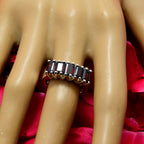 Garnet Penta French Silver Red Gemstone Classic Artisan Ring Jewellery