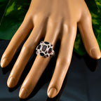 Garnet Navratna Egyptian 925 Sterling Silver Red Gems Classic Signet Ring Jewellery