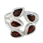 Garnet Penta Moroccan 925 Sterling Silver Red Gemstones Essential  Modern Ring Jewellery