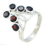 Garnet Hexa Moroccan 925 Silver Red Gemstone Classic Luxurious Ring Jewellery