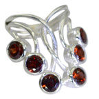 Garnet Hexa Moroccan 925 Silver Red Gemstone Classic Luxurious Ring Jewellery