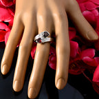 Garnet Toi et Moi Egyptian Silver Red Gems Minimal Abstract Ring Jewellery