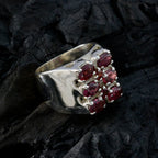 Garnet multiple Spanish 925 Silver Red Gems Chunky antique Ring Jewellery