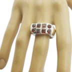 Garnet octa Spanish Sterling Silver Red Gemstone Chunky Signet Ring Jewelry