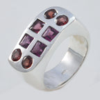 Garnet octa Spanish Sterling Silver Red Gemstone Chunky Signet Ring Jewelry