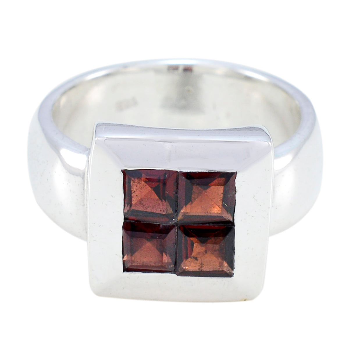 Garnet quarter Indian 925 Sterling Silver Red Gemstone Essential  Trendy Ring Jewellery