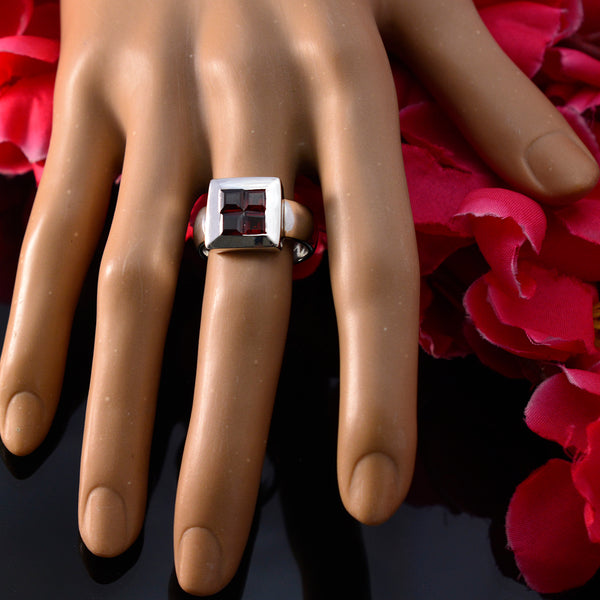 Garnet quarter Indian 925 Sterling Silver Red Gemstone Essential  Trendy Ring Jewellery