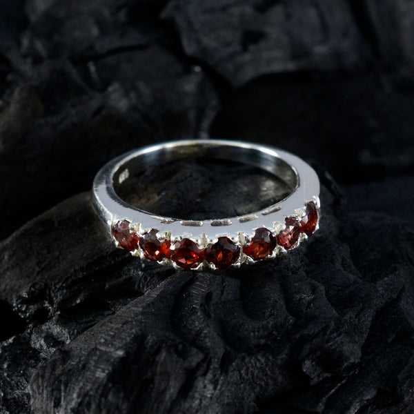Garnet Hepta Japanese 925 Sterling Silver Red Gemstones Whisper thin Graceful Band Jewellery