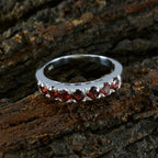 Garnet Hepta Japanese 925 Sterling Silver Red Gemstones Whisper thin Graceful Band Jewellery