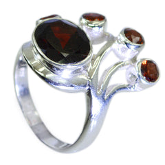 Garnet Penta African Silver Red Gems Versatile Modern Ring Jewelry