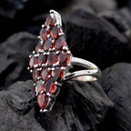 Garnet multiple Italian 925 Sterling Silver Red Gems Statement antique Ring Jewelry