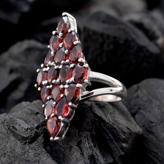 Garnet multiple Italian 925 Sterling Silver Red Gems Statement antique Ring Jewelry