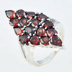 Garnet multiple Italian 925 Sterling Silver Red Gems Statement antique Ring Jewelry