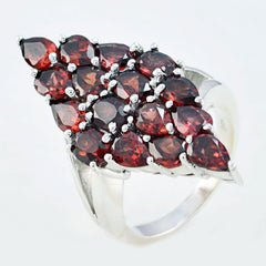 Garnet multiple Italian 925 Sterling Silver Red Gems Statement antique Ring Jewelry