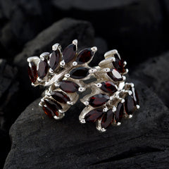 Garnet multiple French Sterling Silver Red Gemstones Chunky Vintage Ring Jewellery