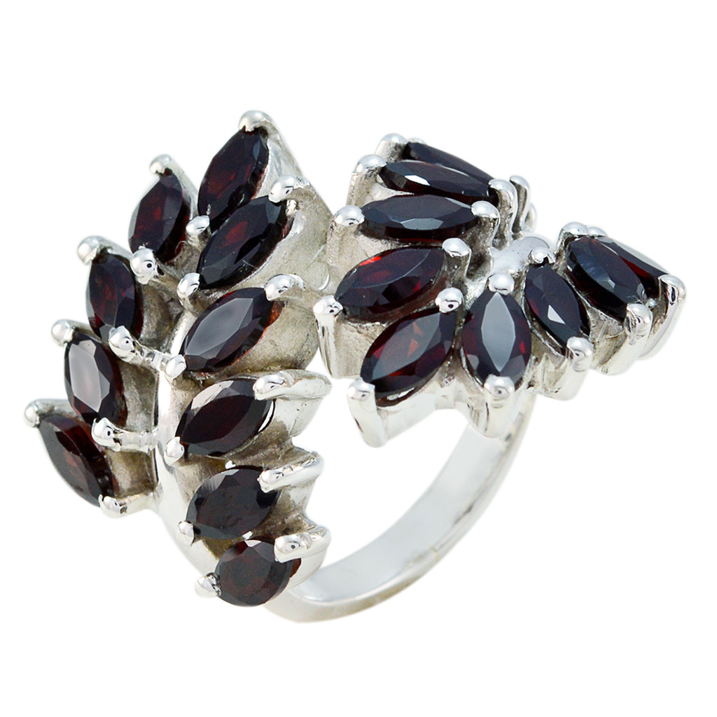 Garnet multiple French Sterling Silver Red Gemstones Chunky Vintage Ring Jewellery