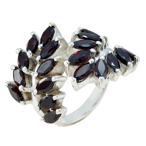 Garnet multiple French Sterling Silver Red Gemstones Chunky Vintage Ring Jewellery