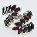 Garnet multiple French Sterling Silver Red Gemstones Chunky Vintage Ring Jewellery