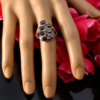 Blue Topaz Hepta Indian 92.5 Silver Blue Gemstone Versatile Abstract Ring Jewelry