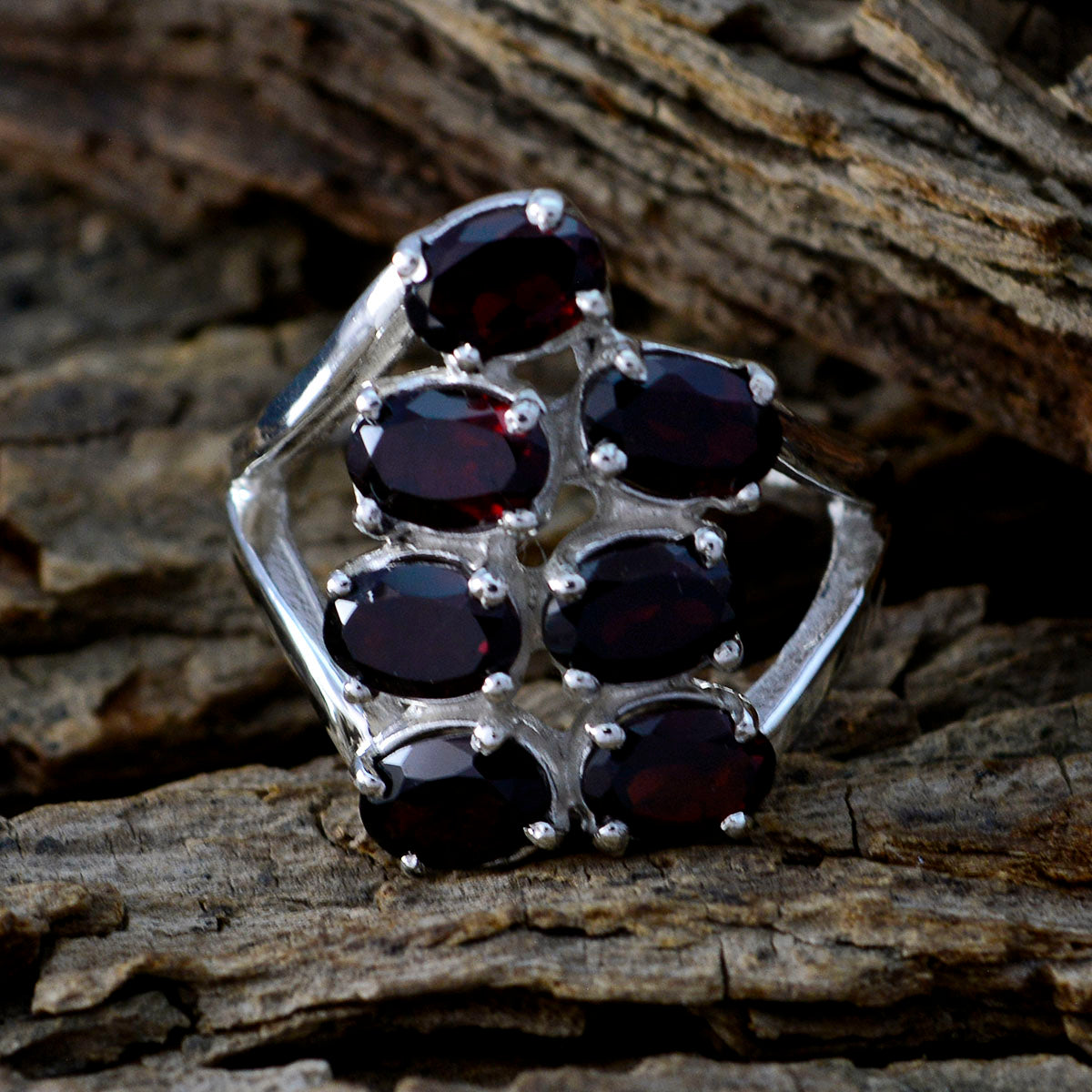 Blue Topaz Hepta Indian 92.5 Silver Blue Gemstone Versatile Abstract Ring Jewelry