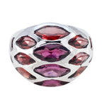 Garnet multiple Spanish Silver Red Gemstones Statement Armor Ring Jewellery