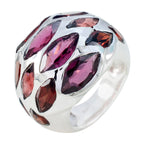 Garnet multiple Spanish Silver Red Gemstones Statement Armor Ring Jewellery