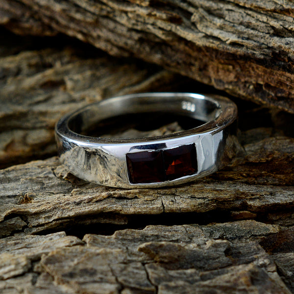 Garnet Toi et Moi Russian Sterling Silver Red Gems Featherlight Trendy Ring Jewelry