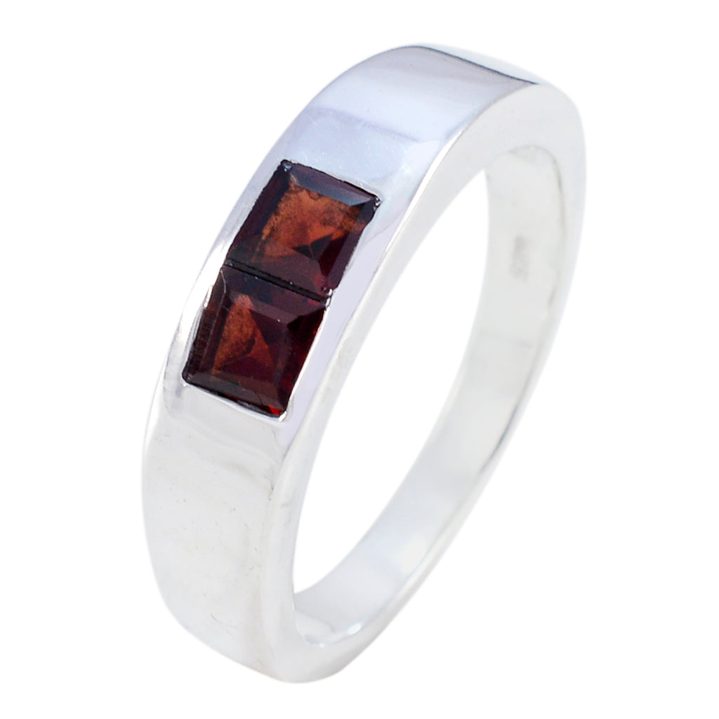 Garnet Toi et Moi Russian Sterling Silver Red Gems Featherlight Trendy Ring Jewelry