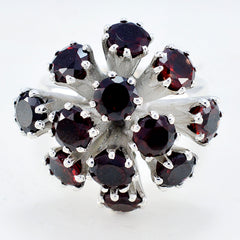 Garnet multiple Italian Silver Red Gemstone Statement Signet Ring Jewelry
