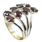 Garnet octa Egyptian Sterling Silver Red Gemstone Eye catching Modern Ring Jewelry