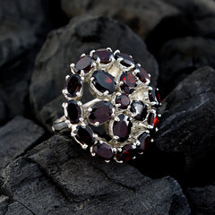 Garnet multiple German 925 Silver Red Gemstones Chunky Victorian Ring Jewelry