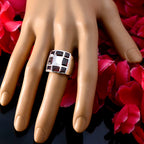Garnet octa French 92.5 Silver Red Gems Edgy Abstract Ring Jewelry