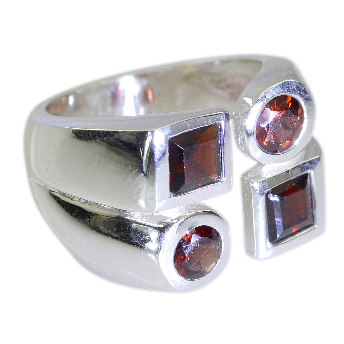 Garnet quarter German 925 Sterling Silver Red Gemstone Chunky Victorian Ring Jewellery