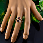 Garnet Toi et Moi American 92.5 Silver Red Gemstones Whisper thin Glamorous Ring Jewelry