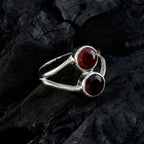 Garnet Toi et Moi American 92.5 Silver Red Gemstones Whisper thin Glamorous Ring Jewelry