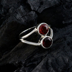 Garnet Toi et Moi American 92.5 Silver Red Gemstones Whisper thin Glamorous Ring Jewelry