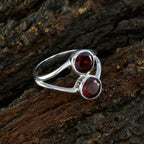 Garnet Toi et Moi American 92.5 Silver Red Gemstones Whisper thin Glamorous Ring Jewelry