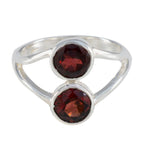Garnet Toi et Moi American 92.5 Silver Red Gemstones Whisper thin Glamorous Ring Jewelry