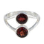 Garnet Toi et Moi American 92.5 Silver Red Gemstones Whisper thin Glamorous Ring Jewelry
