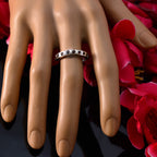 Garnet multiple Korean 925 Sterling Silver Red Gemstones Dainty Eternity Band Jewellery