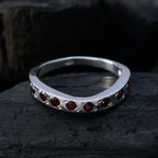 Garnet multiple Korean 925 Sterling Silver Red Gemstones Dainty Eternity Band Jewellery