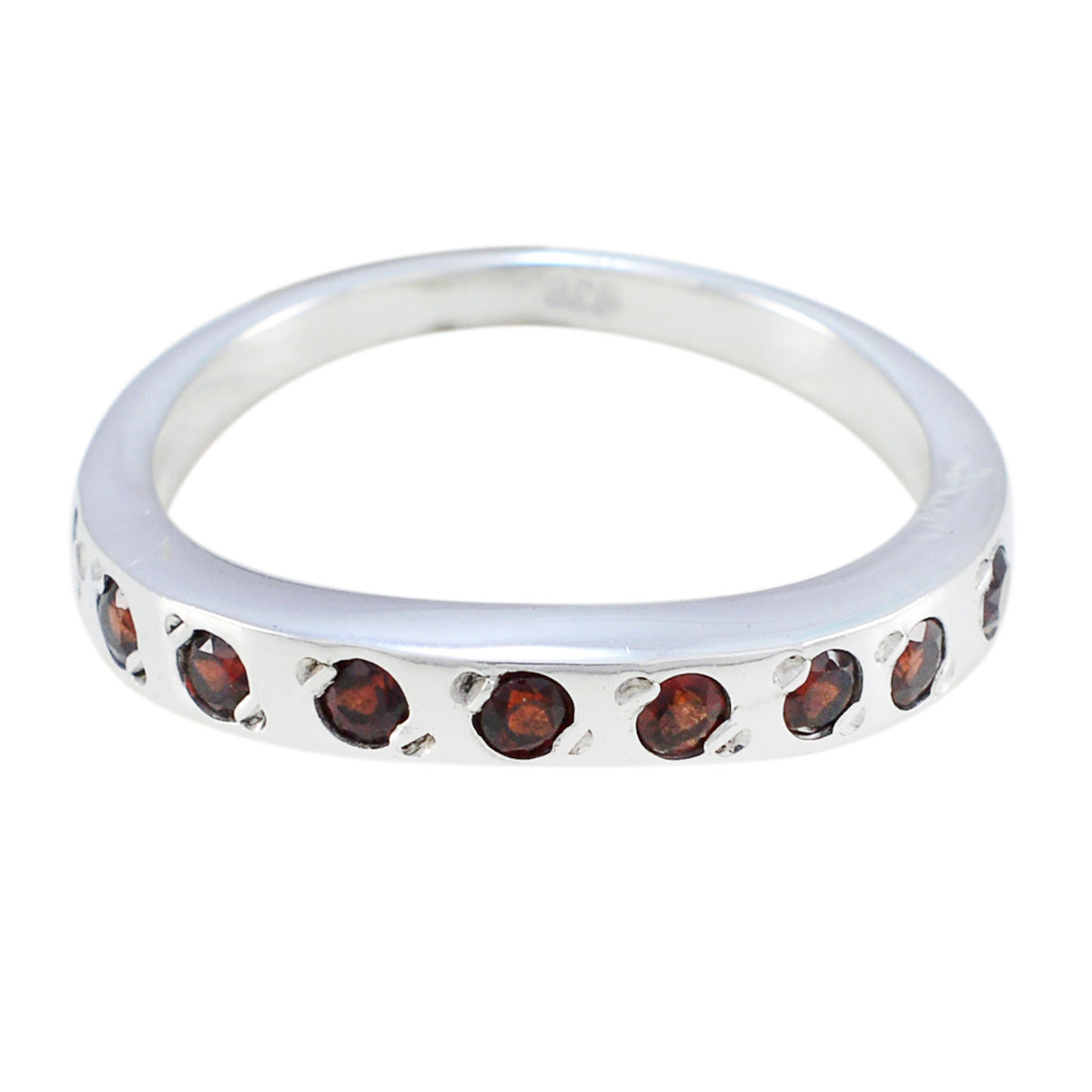 Granat mehrere koreanische 925 Sterling Silber rote Edelsteine zierliche Ewigkeit Band Schmuck Hauptbild