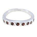 Garnet multiple Korean 925 Sterling Silver Red Gemstones Dainty Eternity Band Jewellery