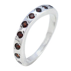 Garnet multiple Korean 925 Sterling Silver Red Gemstones Dainty Eternity Band Jewellery