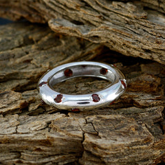Garnet multiple German 925 Silver Red Gemstones Slim Eternity Band Jewelry