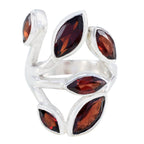 Garnet Hexa Moroccan Sterling Silver Red Gems Versatile Leafy Ring Jewelry