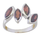 Garnet quarter Russian 92.5 Silver Red Gemstone Featherlight Artisan Ring Jewellery